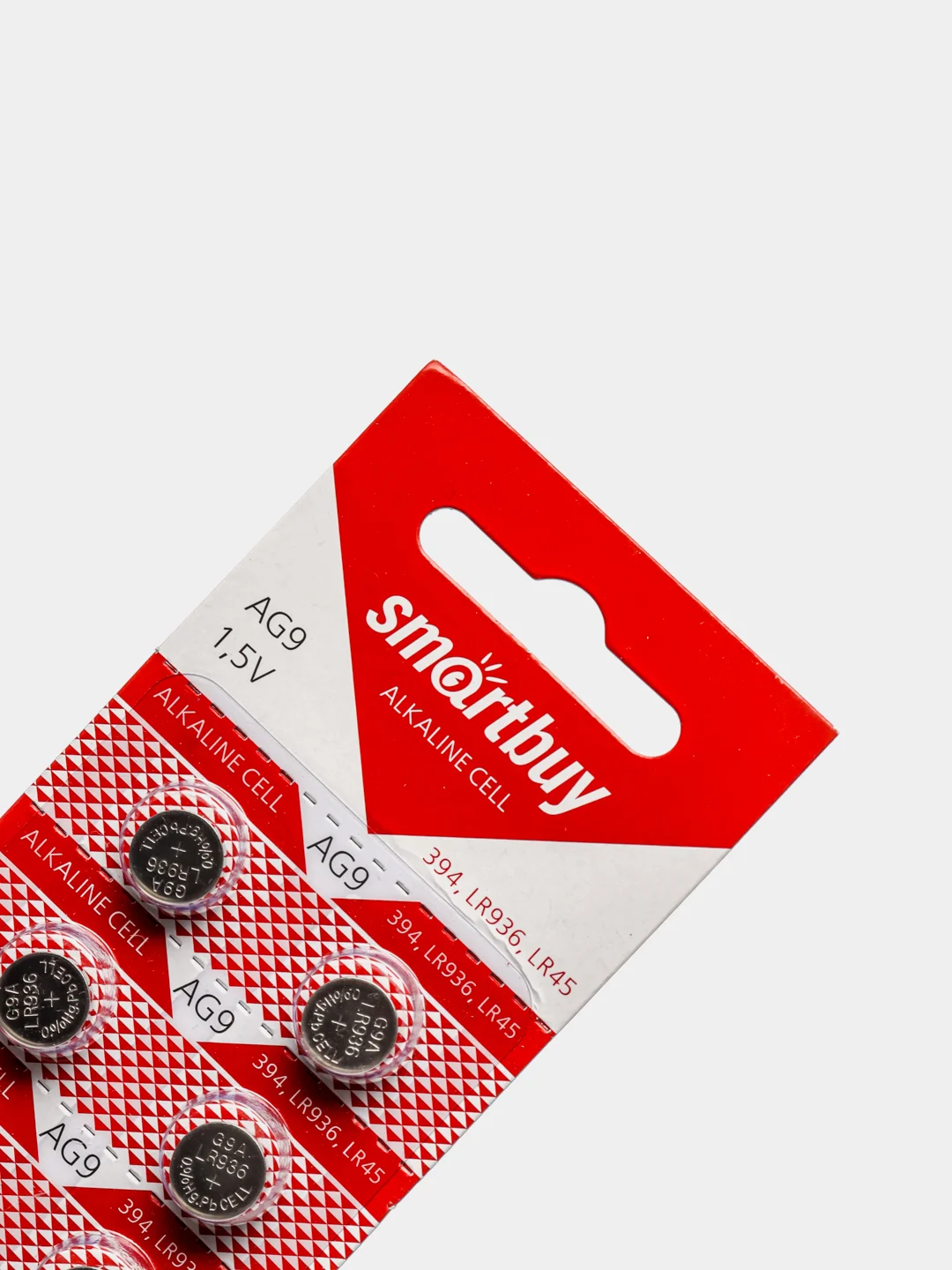 Батарейки AG9 10 штук, LR936, 194, 394, LR45, GP94A, V9GA, батарейка SmartBuy AG9, 1,5V