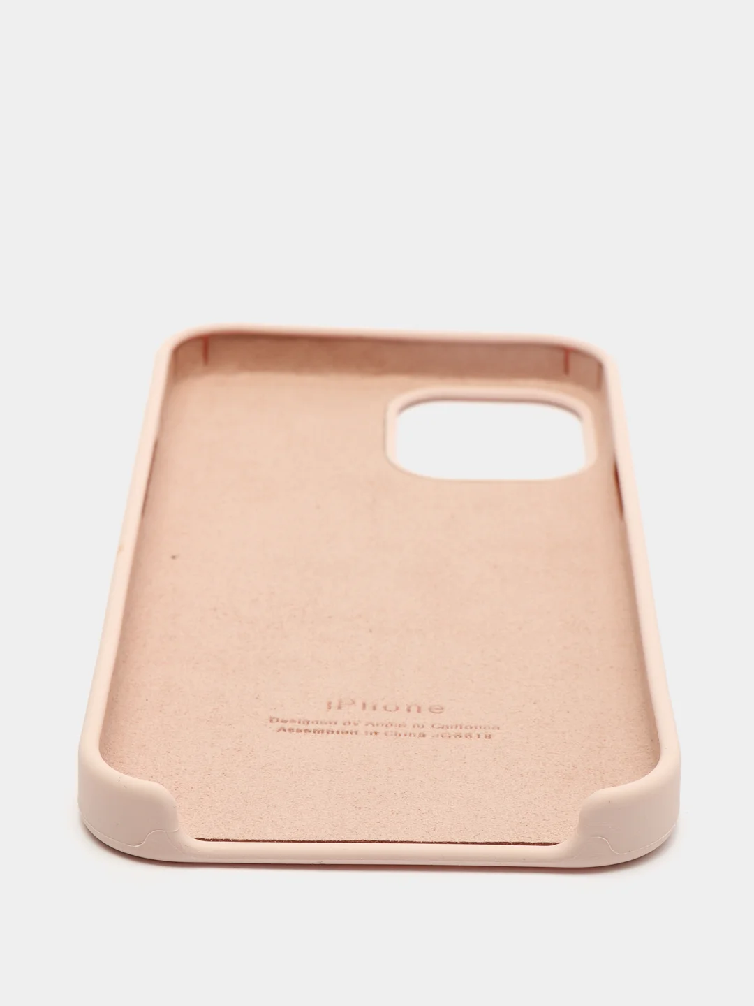Кораллово-розовый чехол Silicone Case для iPhone 12, 12 Pro с открытым низом