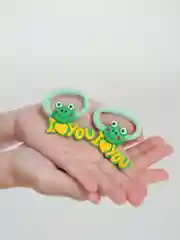 Бирюзовый резинки детские парные