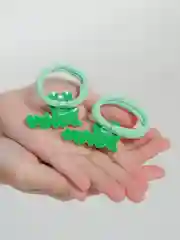 Бирюзовый резинки детские парные
