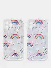 Конфетный чехол Apple iPhone 12, 12 Pro, 12 Mini прозрачный с рисунком и блестками