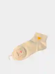 Желтый носки женские, короткие, белые