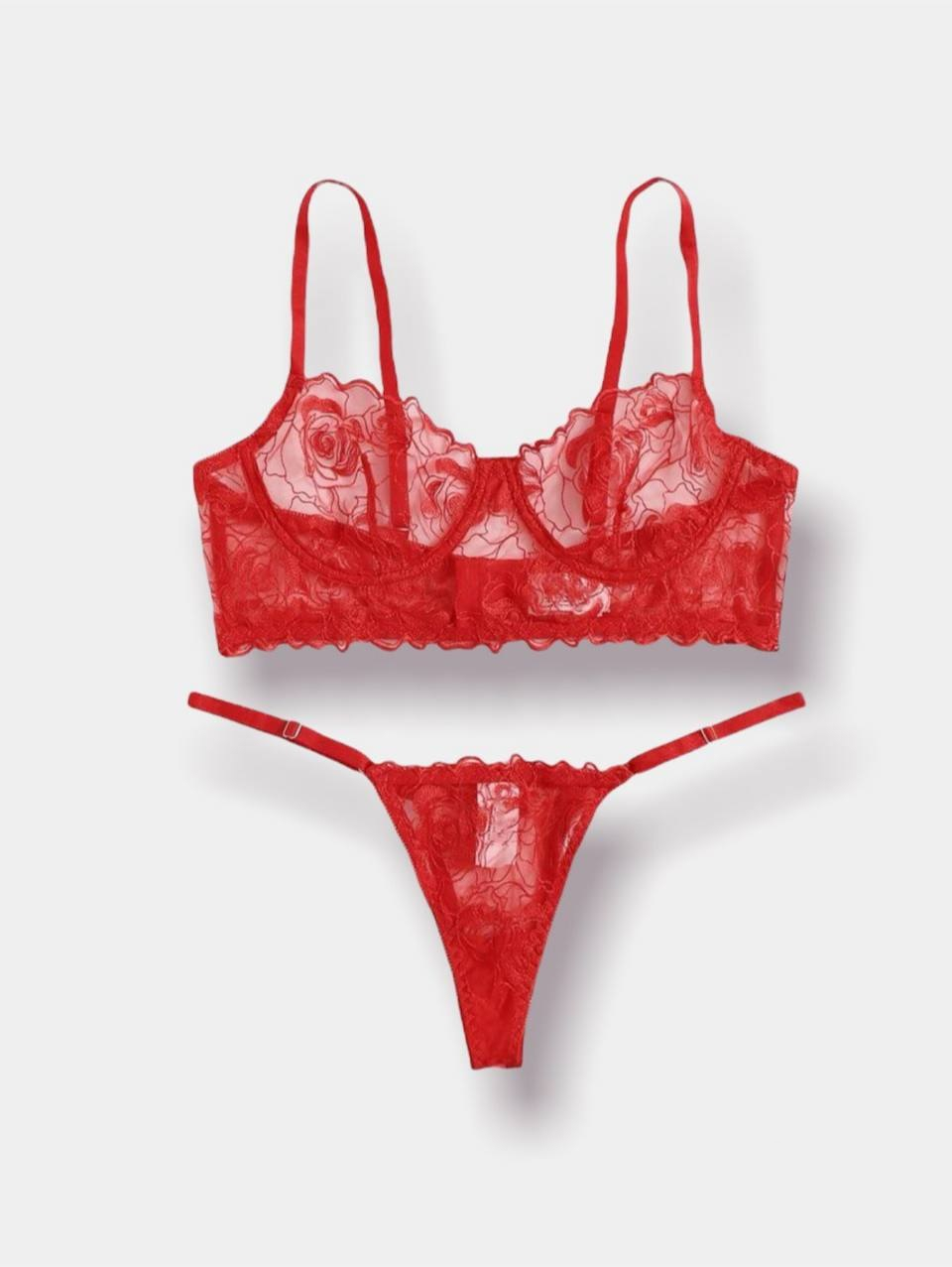 Сексуальное женское красное/ Кружевное белье / Прозрачный комплект / Безпуш апа купить по цене 799 ₽ в интернет-магазине KazanExpress