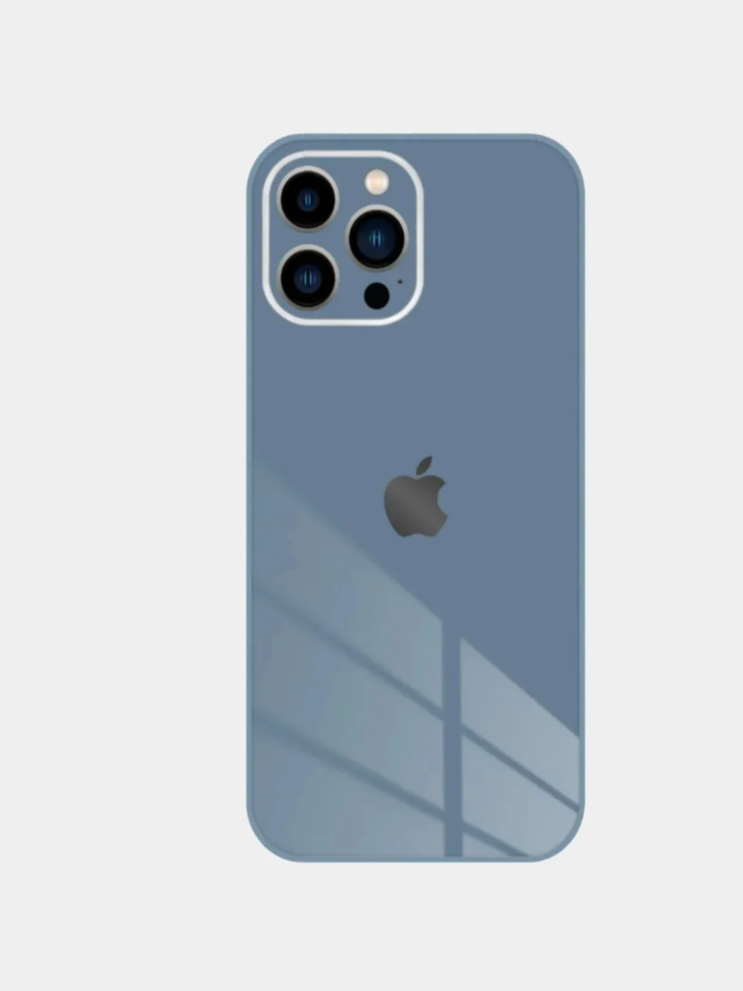 Светло-синий чехол для iPhone 13, 13 pro, ProMax, Mini айфон про макс мини стеклянный с защитой камеры