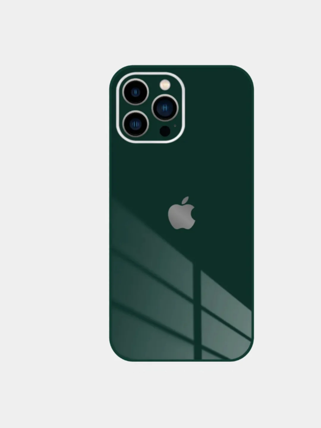 Тёмно-зелёный чехол для iPhone 13, 13 pro, ProMax, Mini айфон про макс мини стеклянный с защитой камеры