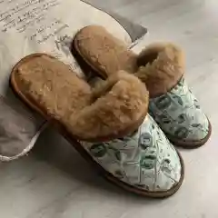 Зеленый тапочки домашние мужские закрытые