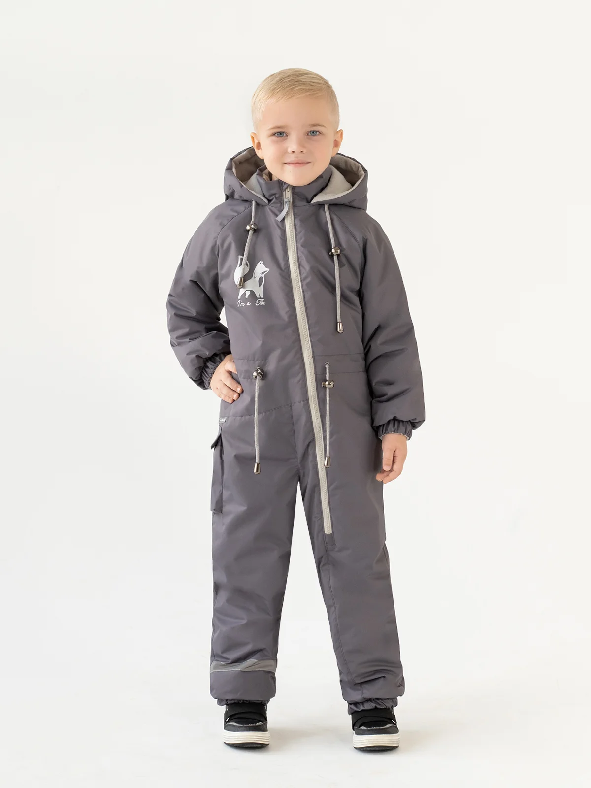Серый комбинезон детский, мембрана Arctic kids, зима