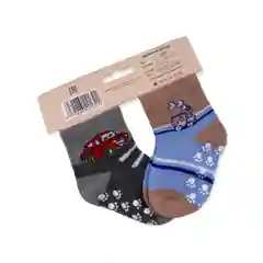 Серый носки детские противоскользящие, 2 шт