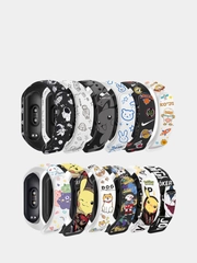 Силиконовый ремешок с принтом для Xiaomi Mi Band 7 / 3 / 4 / 5 / 6