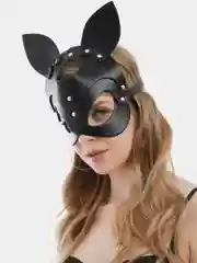 Красный бдсм маска кошки, кожаная