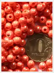 Оранжевый бусины акриловые глянцевые, диаметр 6 мм, 50 г