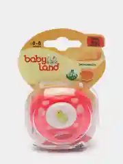 Розовый соска-пустышка Baby Land с рисунком силиконовая ортодонтическая, 0 мес+