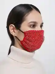 Алый многоразовая защитная маска для лица со стразами