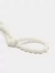 Белый бусины круглые стеклянные