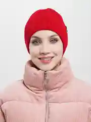 Красный шапка бини женская с утеплителем