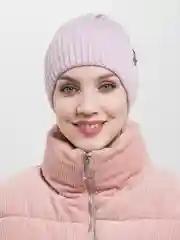Лавандовый шапка бини женская с утеплителем