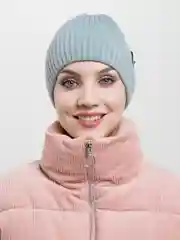 Бирюзовый шапка бини женская с утеплителем