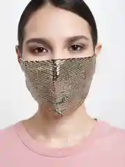 Золотой маска многоразовая с пайетками