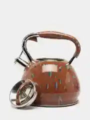Коричневый чайник металлический МВ, со свистком, 3.0 л