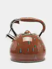 Коричневый чайник металлический МВ, со свистком, 3.0 л