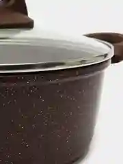 Коричневый кастрюля литая, алюминиевая, мраморная крошка, 2,6 л, 20 см
