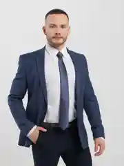 Синий меланж галстук мужской