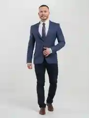 Синий меланж галстук мужской