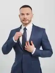 Синий меланж галстук мужской