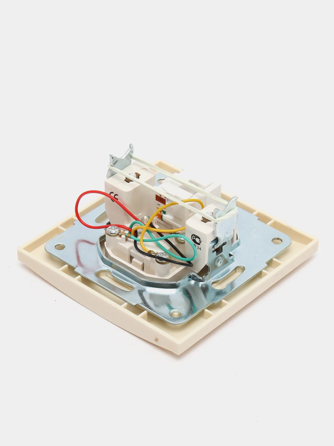 Розетка компьютерная+телефонная "UNIVersal" / "Бриллиант" 1А, RJ45, RJ12, "слоновая кость"
