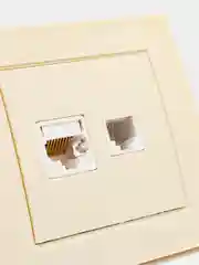 Розетка компьютерная+телефонная "UNIVersal" / "Бриллиант" 1А, RJ45, RJ12, "слоновая кость"
