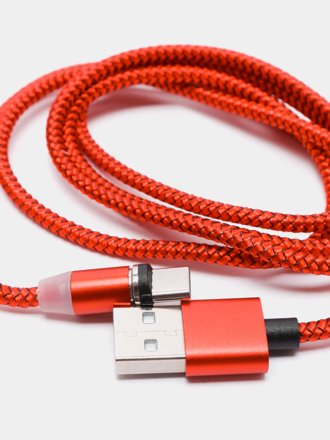 Белый магнитный кабель microUSB, type-C, Lightning
