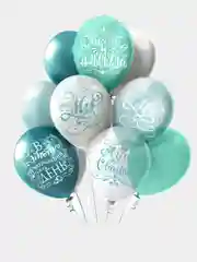 Шарики Свадьба Бирюзовый набор 10 штук Праздник свадебные шары Mr Mrs