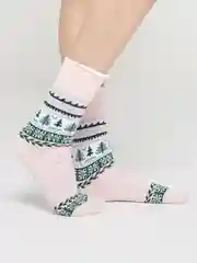 Кораллово-розовый носки женские Matex "Елки", 1 пара