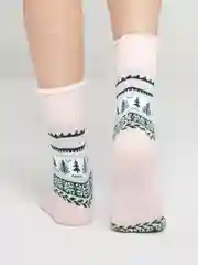 Кораллово-розовый носки женские Matex "Елки", 1 пара