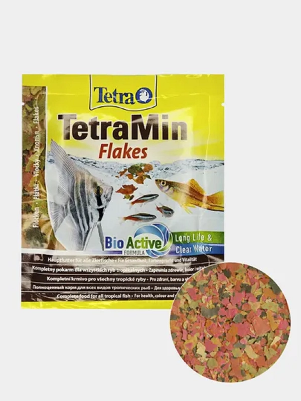 Корм Tetra TetraMin Flakes 12гр.(хлопья) для всех видов аквариумных рыб