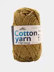 Горчичный пряжа толстый хлопок Artland Cotton yarn 70% хлопок, 30% синтетическое волокно, 100 г 90 м