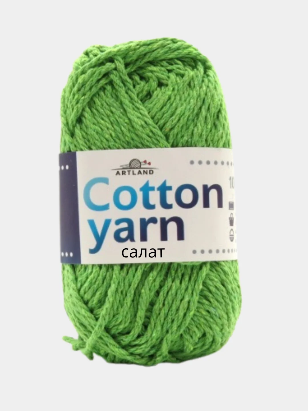 Лайм пряжа толстый хлопок Artland Cotton yarn 70% хлопок, 30% синтетическое волокно, 100 г 90 м