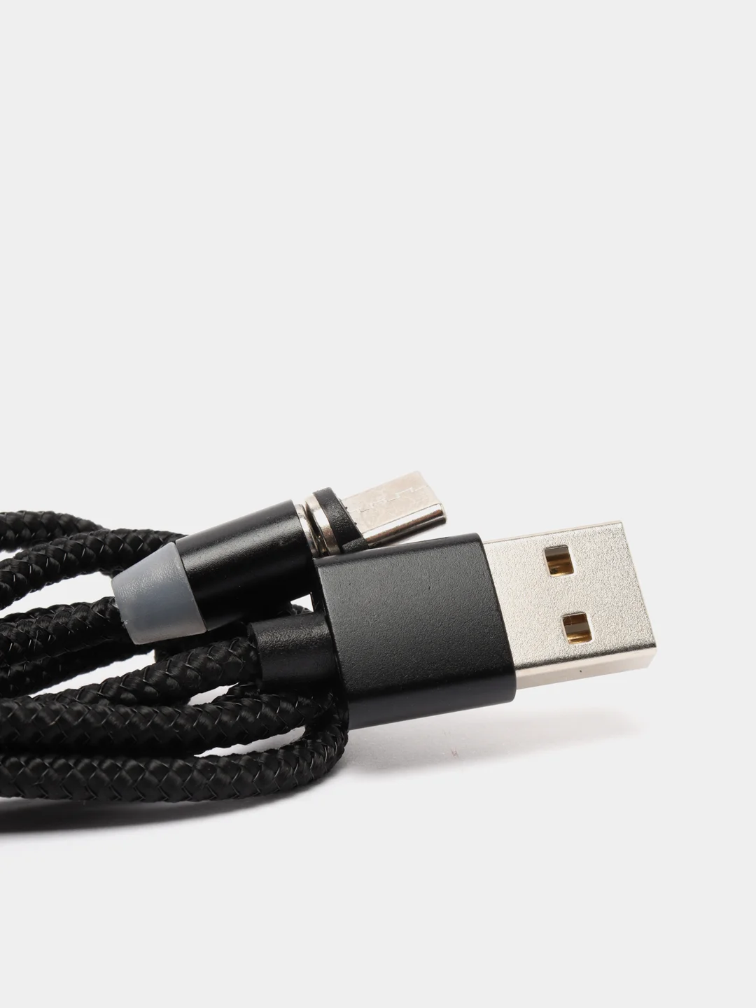 Черный магнитный кабель microUSB, type-C, Lightning