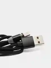 Черный магнитный кабель microUSB, type-C, Lightning