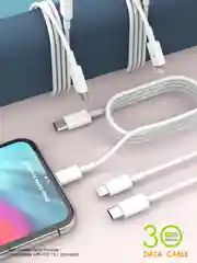 Серый кабель Type-C - Lightning для iPhone / для быстрой зарядки / Дата кабель