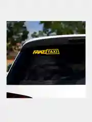 Желтый наклейка на авто FAKE TAXI