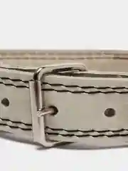 Белый ошейник для крупных собак из сыромятной кожи, два слоя, особой прочности
