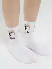 Слоновая кость носки женские яркие с рисунком кот, собачки