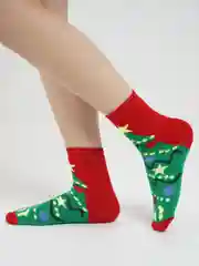 Зеленый новогодние носки