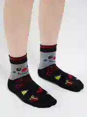 Серый новогодние носки