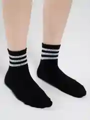 Черный носки однотонные с полосками