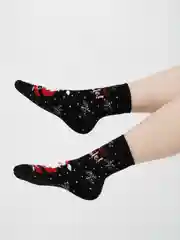 Черный новогодние носки