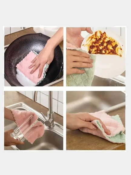 Салфетки для уборки 8 шт / Набор тряпок из микрофибры / Тряпка кухонная супервпитывающая