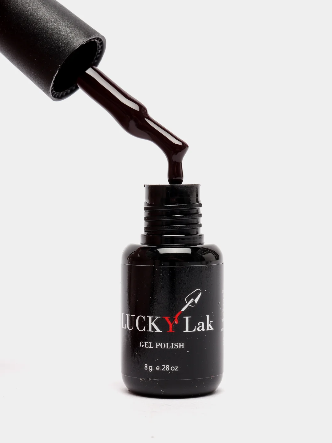 Гель-лак LuckyLak classic 8g №046, темный коричневый, для маникюра и педикюра