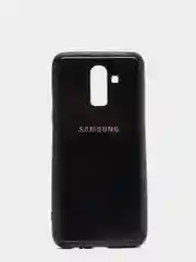 Черный чехол для Samsung J8 / j8 2018 glass +силикон